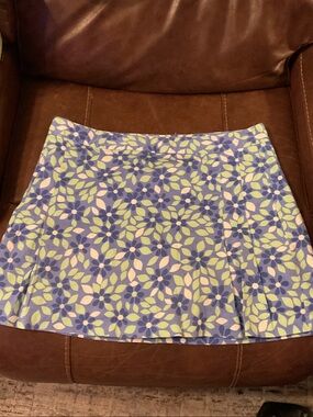 Floral Mini Skirt in Blue, Green and Pink